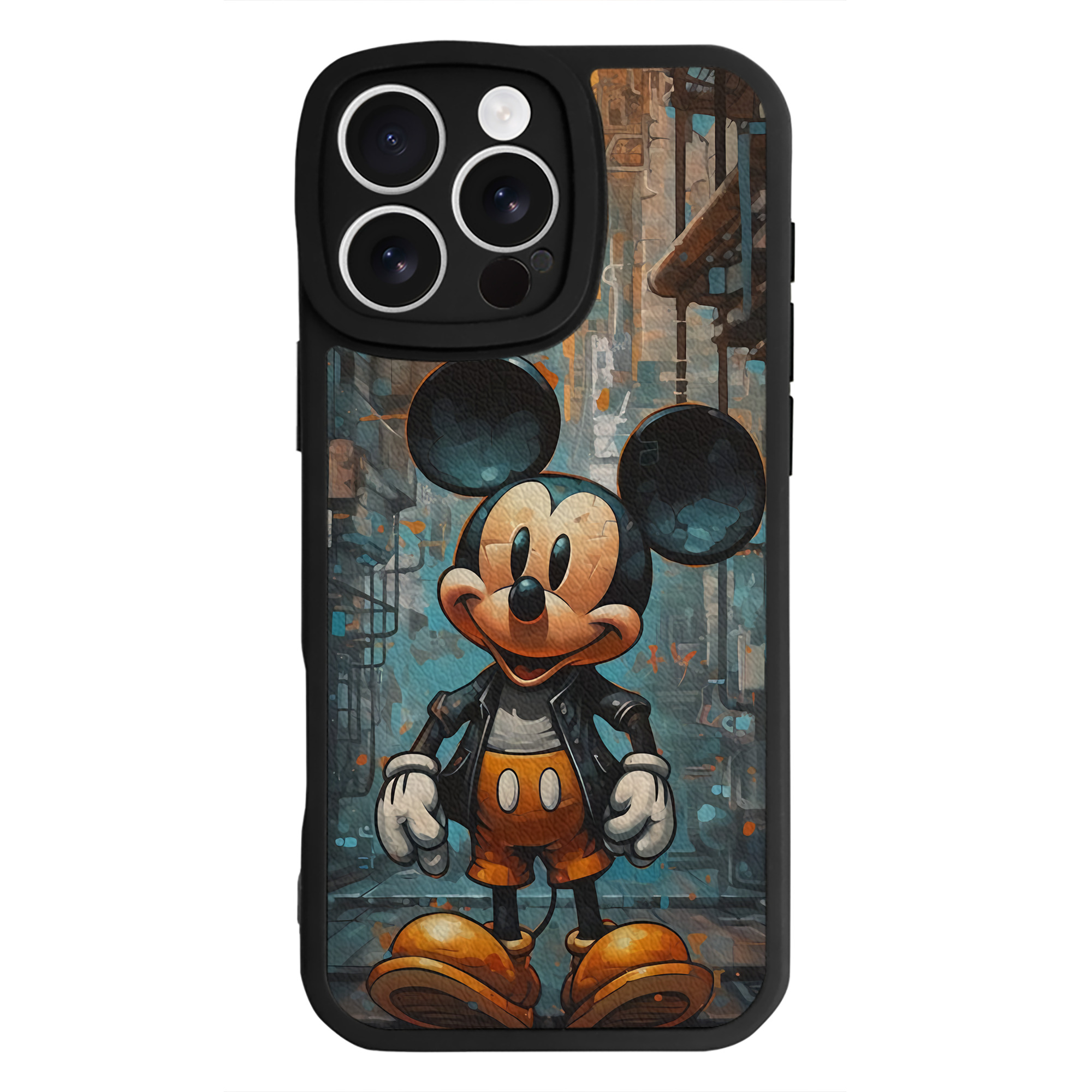 （画像用） ミッキーマウス Mickey Mouse 【iPhone 16シリーズ対応】シリコンスマホケース（レザー調） 材質：シリコン